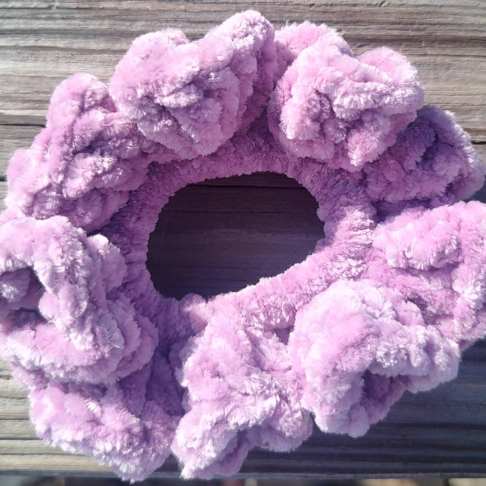 Fluffy Purple Hair Scrunchie